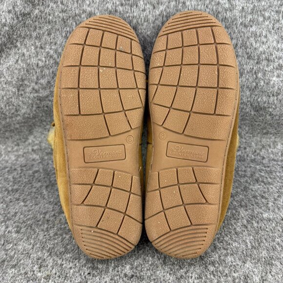 ✅Mens 8 Vermont Country Store Moccasin Slippers Australian Shearling Lined 72410 - Picture 4 of 13
